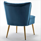 Fauteuil d'appoint en velours sans accoudoirs, style moderne du milieu du siècle, 1 place – Noir / Sarcelle / Gris / Bleu marine / Jaune / Ivoire / Vert / Violet / Rouge orangé