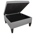 Pouff ottoman carré de rangement, Beige / Bleu / Gris / Gris foncé, 1 à 2 places