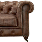 Causeuse Chesterfield – Marron foncé / Châtaigne / Noir / Marron écorce – 2 places