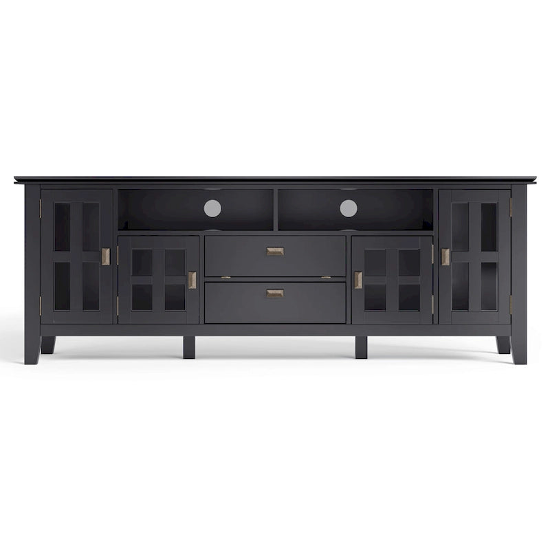 Meuble TV en bois massif, 183 cm de large, convient aux téléviseurs jusqu'à 80" – Plusieurs couleurs disponibles
