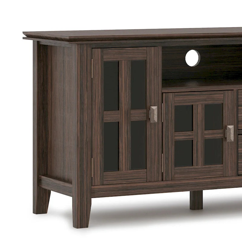 Meuble TV en bois massif, 183 cm de large, convient aux téléviseurs jusqu'à 80" – Plusieurs couleurs disponibles