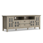 Meuble TV en bois massif, 183 cm de large, convient aux téléviseurs jusqu'à 80" – Plusieurs couleurs disponibles