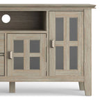 Meuble TV en bois massif, 183 cm de large, convient aux téléviseurs jusqu'à 80" – Plusieurs couleurs disponibles