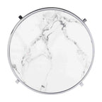 Table d'appoint ronde – Or / Noir / Argent galvanisé | Dessus en pierre frittée | Style moderne | Utilisation par 1 personne