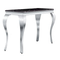 Console — Noir/Argent & Blanc/Doré, Plateau MDF, Pieds Acier Inoxydable, 1 Personne