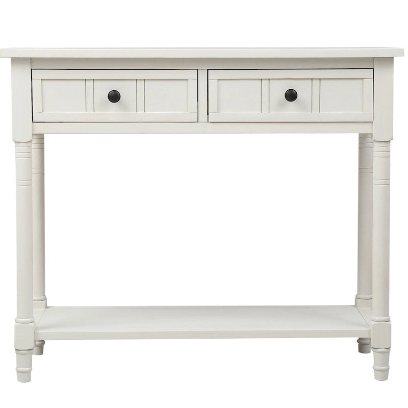 Console avec 2 tiroirs et étagère inférieure — Ivoire / Bleu Rétro / Gris Antique / Bleu Marine / Espresso