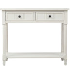 Console avec 2 tiroirs et étagère inférieure — Ivoire / Bleu Rétro / Gris Antique / Bleu Marine / Espresso