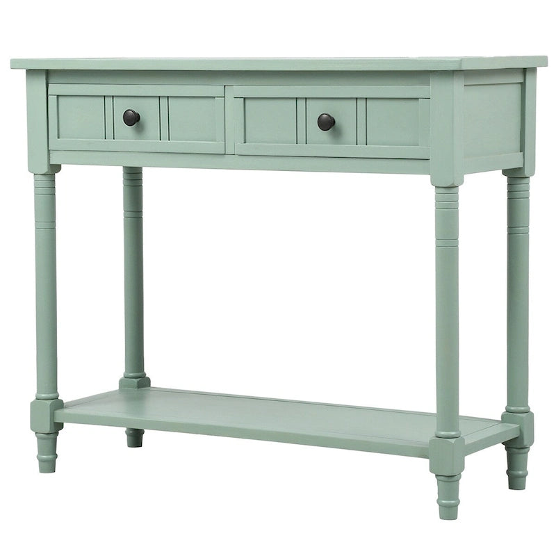 Console avec 2 tiroirs et étagère inférieure — Ivoire / Bleu Rétro / Gris Antique / Bleu Marine / Espresso