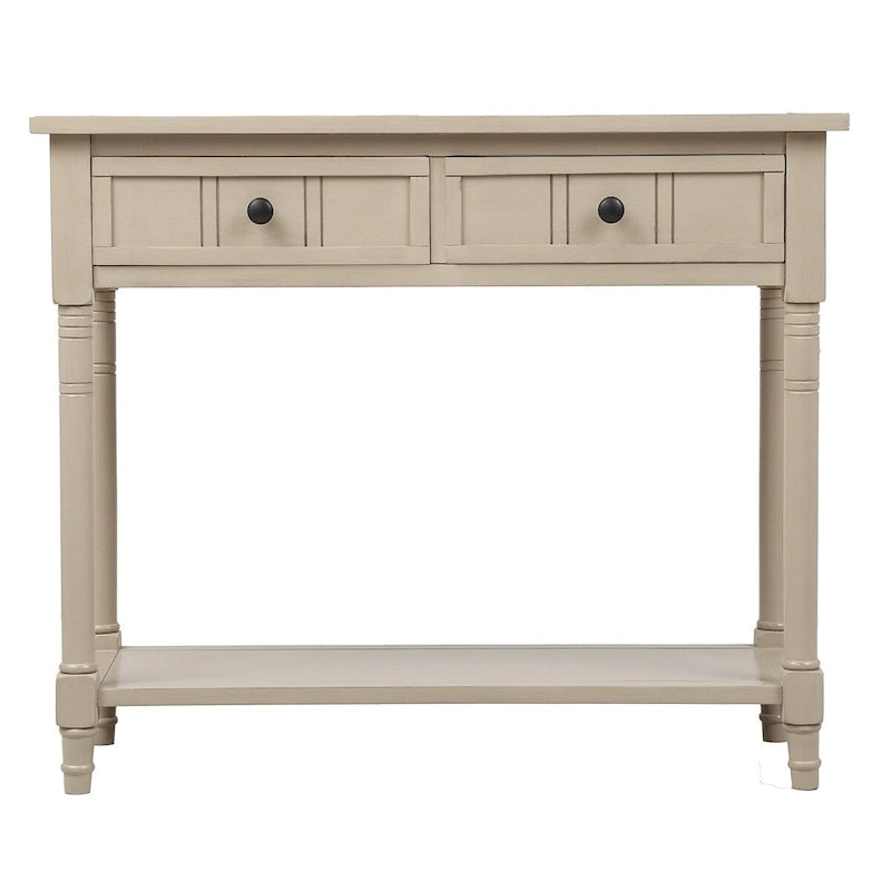 Console avec 2 tiroirs et étagère inférieure — Ivoire / Bleu Rétro / Gris Antique / Bleu Marine / Espresso