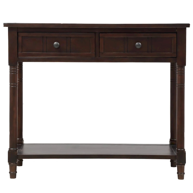 Console avec 2 tiroirs et étagère inférieure — Ivoire / Bleu Rétro / Gris Antique / Bleu Marine / Espresso