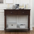 Console avec 2 tiroirs et étagère inférieure — Ivoire / Bleu Rétro / Gris Antique / Bleu Marine / Espresso