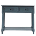 Console avec 2 tiroirs et étagère inférieure — Ivoire / Bleu Rétro / Gris Antique / Bleu Marine / Espresso