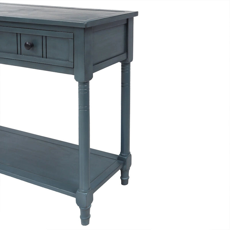 Console avec 2 tiroirs et étagère inférieure — Ivoire / Bleu Rétro / Gris Antique / Bleu Marine / Espresso