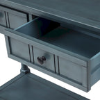 Console avec 2 tiroirs et étagère inférieure — Ivoire / Bleu Rétro / Gris Antique / Bleu Marine / Espresso