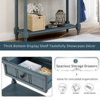 Console avec 2 tiroirs et étagère inférieure — Ivoire / Bleu Rétro / Gris Antique / Bleu Marine / Espresso