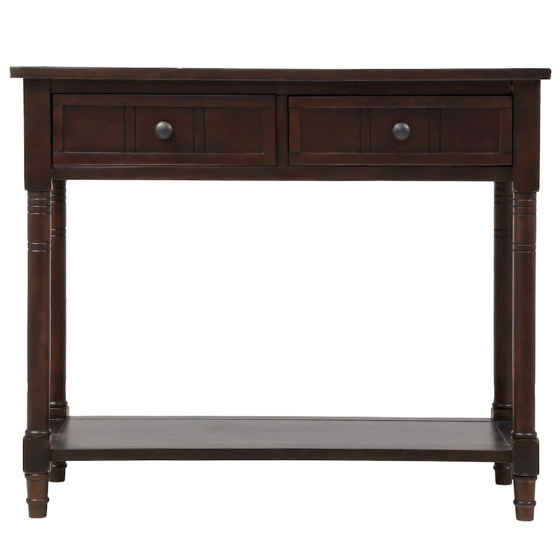 Console avec 2 tiroirs et étagère inférieure — Ivoire / Bleu Rétro / Gris Antique / Bleu Marine / Espresso
