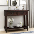 Console avec 2 tiroirs et étagère inférieure — Ivoire / Bleu Rétro / Gris Antique / Bleu Marine / Espresso