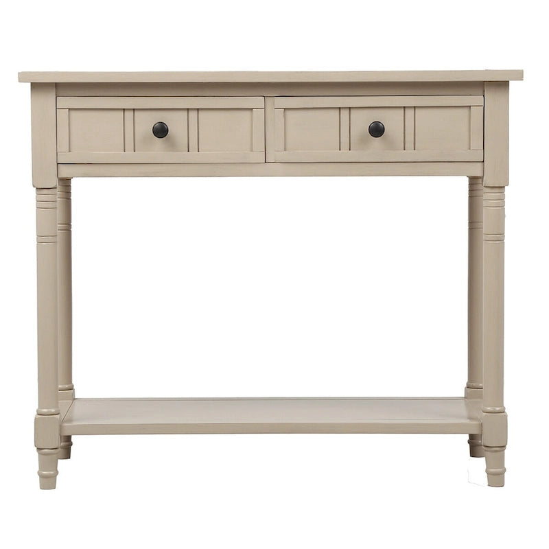 Console avec 2 tiroirs et étagère inférieure — Ivoire / Bleu Rétro / Gris Antique / Bleu Marine / Espresso