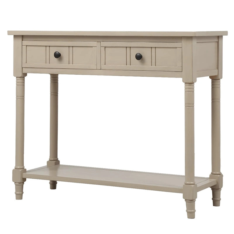 Console avec 2 tiroirs et étagère inférieure — Ivoire / Bleu Rétro / Gris Antique / Bleu Marine / Espresso
