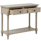 Console avec 2 tiroirs et étagère inférieure — Ivoire / Bleu Rétro / Gris Antique / Bleu Marine / Espresso