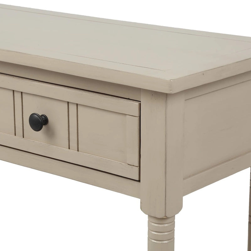 Console avec 2 tiroirs et étagère inférieure — Ivoire / Bleu Rétro / Gris Antique / Bleu Marine / Espresso