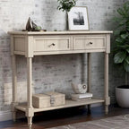 Console avec 2 tiroirs et étagère inférieure — Ivoire / Bleu Rétro / Gris Antique / Bleu Marine / Espresso