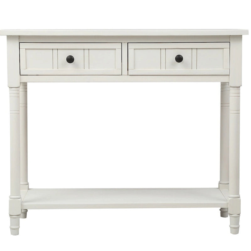 Console avec 2 tiroirs et étagère inférieure — Ivoire / Bleu Rétro / Gris Antique / Bleu Marine / Espresso