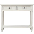 Console avec 2 tiroirs et étagère inférieure — Ivoire / Bleu Rétro / Gris Antique / Bleu Marine / Espresso