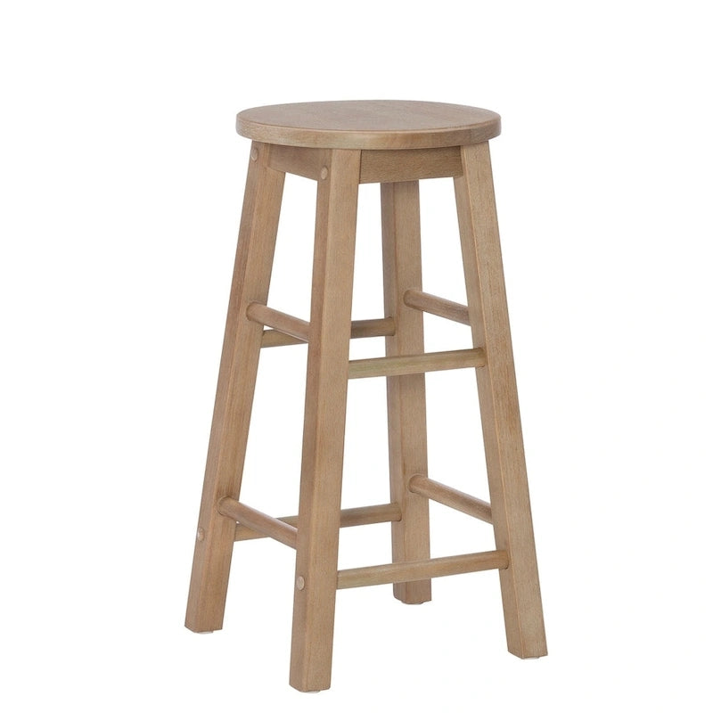 Tabouret de comptoir sans dossier, naturel/gris délavé/blanc, 1 personne