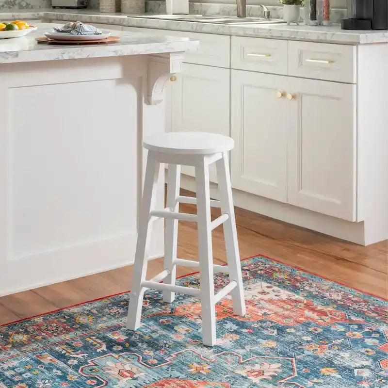 Tabouret de comptoir sans dossier, naturel/gris délavé/blanc, 1 personne