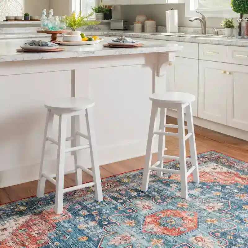 Tabouret de comptoir sans dossier, naturel/gris délavé/blanc, 1 personne