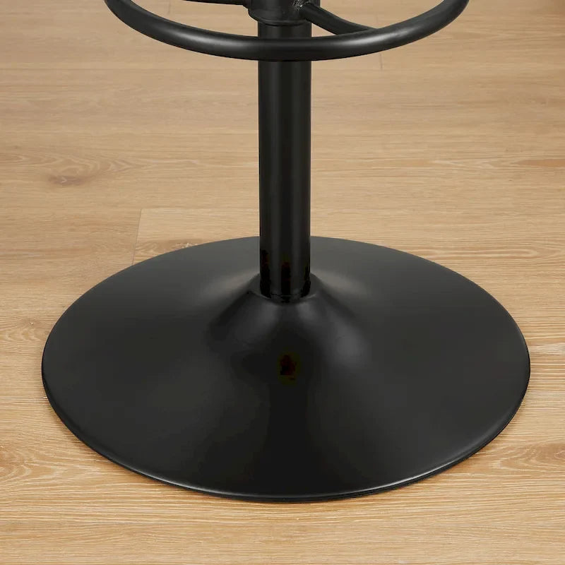 Tabouret de bar pivotant en cuir brun clair/cognac, sans accoudoirs, hauteur réglable — À l'unité / Lot de 2