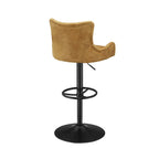 Tabouret de bar pivotant en cuir brun clair/cognac, sans accoudoirs, hauteur réglable — À l'unité / Lot de 2
