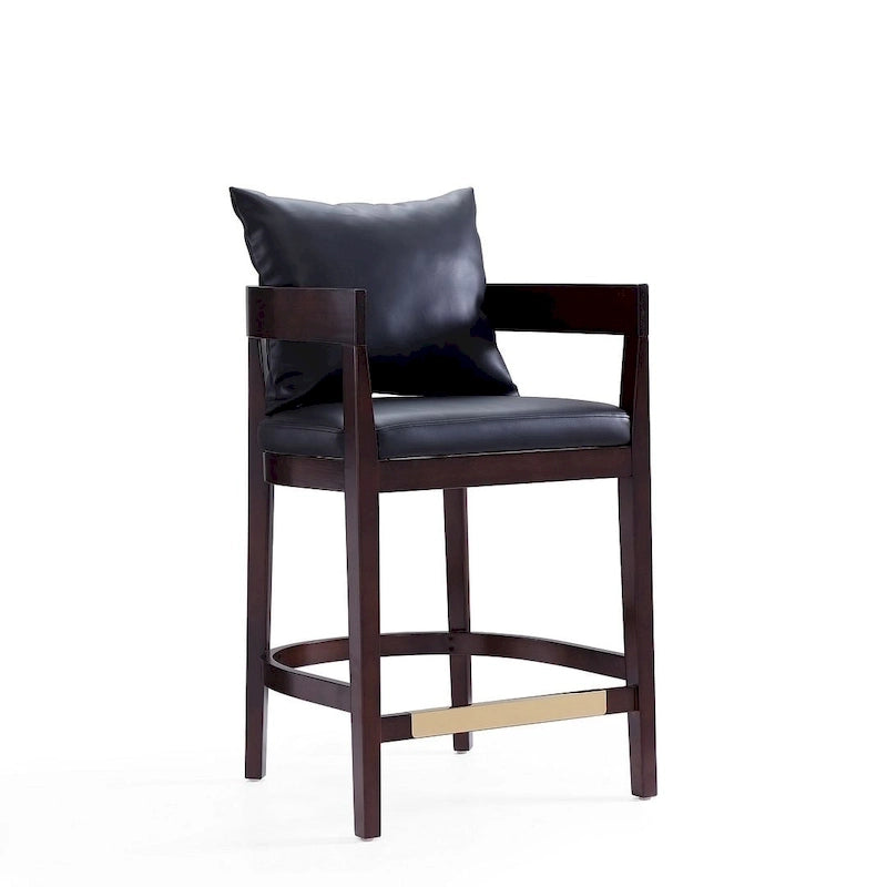 Tabouret de comptoir mi-siècle Noir / Camel / Ivoire / Gris — Assise individuelle