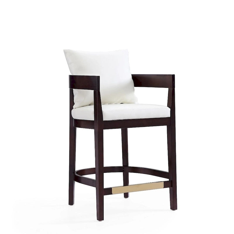 Tabouret de comptoir mi-siècle Noir / Camel / Ivoire / Gris — Assise individuelle