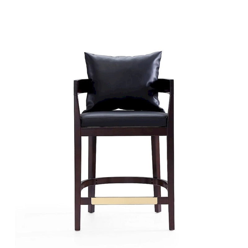 Tabouret de comptoir mi-siècle Noir / Camel / Ivoire / Gris — Assise individuelle