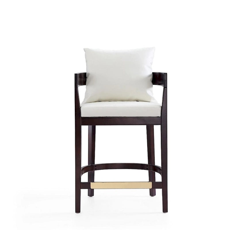 Tabouret de comptoir mi-siècle Noir / Camel / Ivoire / Gris — Assise individuelle
