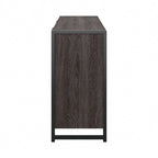 Commode 6 tiroirs — Gris anthracite / Noyer moderne / Gris platine | Style industriel moderne