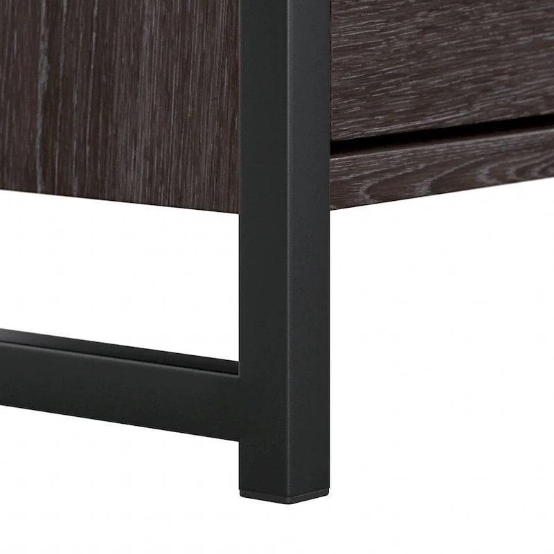 Commode 6 tiroirs — Gris anthracite / Noyer moderne / Gris platine | Style industriel moderne