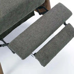 Fauteuil inclinable gris anthracite à dossier basculant – Accoudoirs en bois, une place