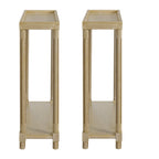 Tables d'appoint étroites en chêne massif, lot de 2
