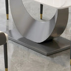 Table à manger rectangulaire en pierre frittée de 71", Noir et gris / Pandora et gris / Blanc et gris, 6 à 8 places