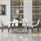 Table à manger rectangulaire en pierre frittée de 71", Noir et gris / Pandora et gris / Blanc et gris, 6 à 8 places
