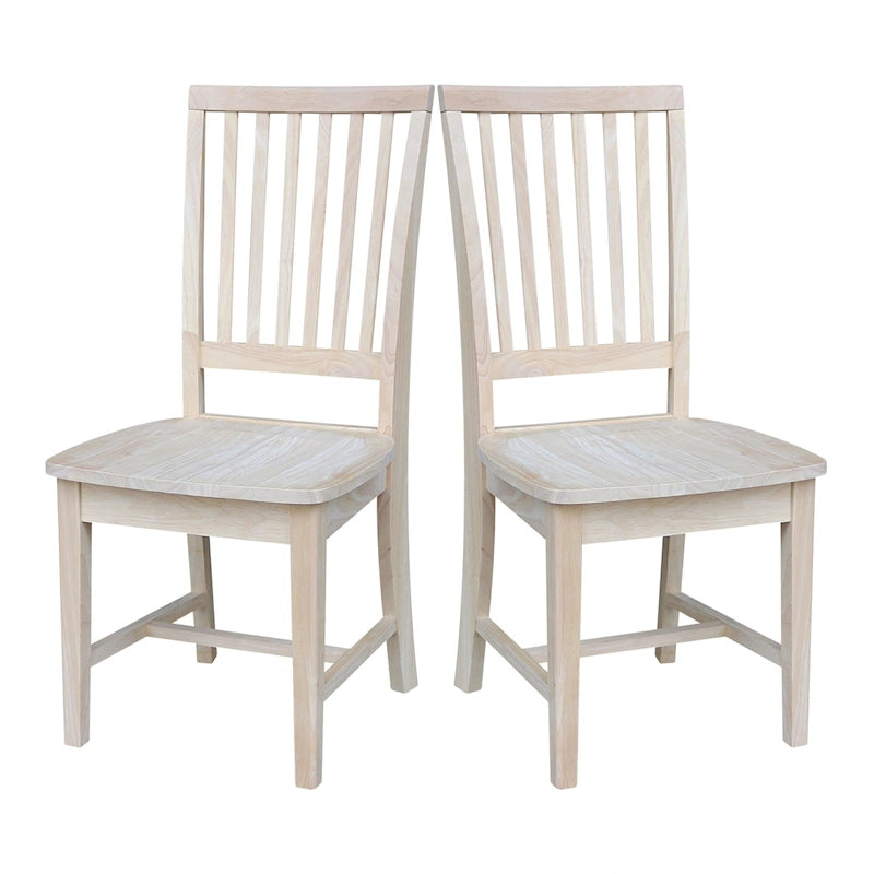 Chaises de salle à manger sans accoudoirs Mission, non finies / Pécaniers / Noires / Blanches, lot de 2