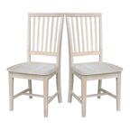 Chaises de salle à manger sans accoudoirs Mission, non finies / Pécaniers / Noires / Blanches, lot de 2