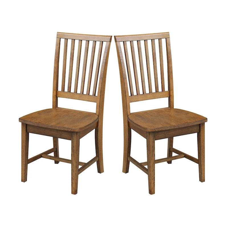 Chaises de salle à manger sans accoudoirs Mission, non finies / Pécaniers / Noires / Blanches, lot de 2