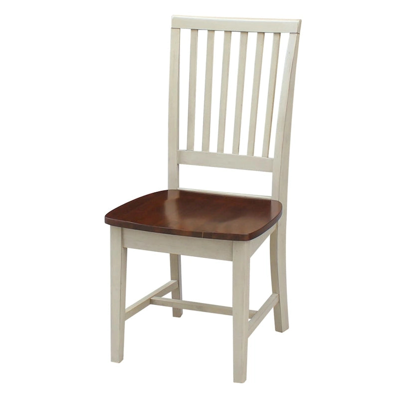 Chaises de salle à manger sans accoudoirs Mission, non finies / Pécaniers / Noires / Blanches, lot de 2