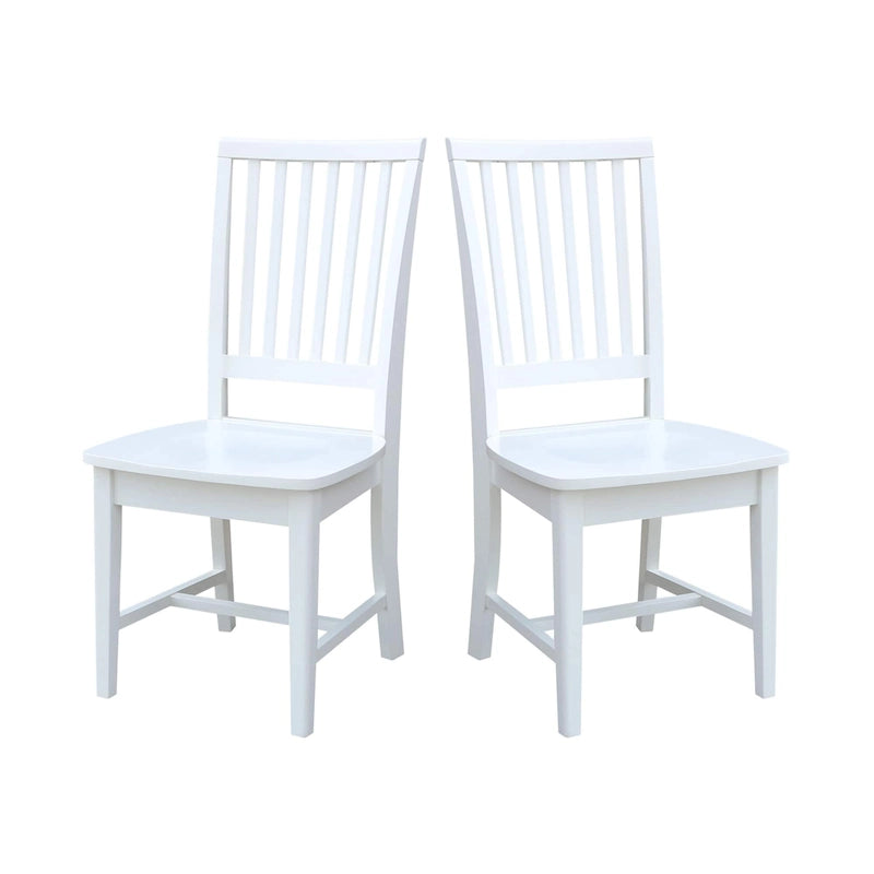 Chaises de salle à manger sans accoudoirs Mission, non finies / Pécaniers / Noires / Blanches, lot de 2