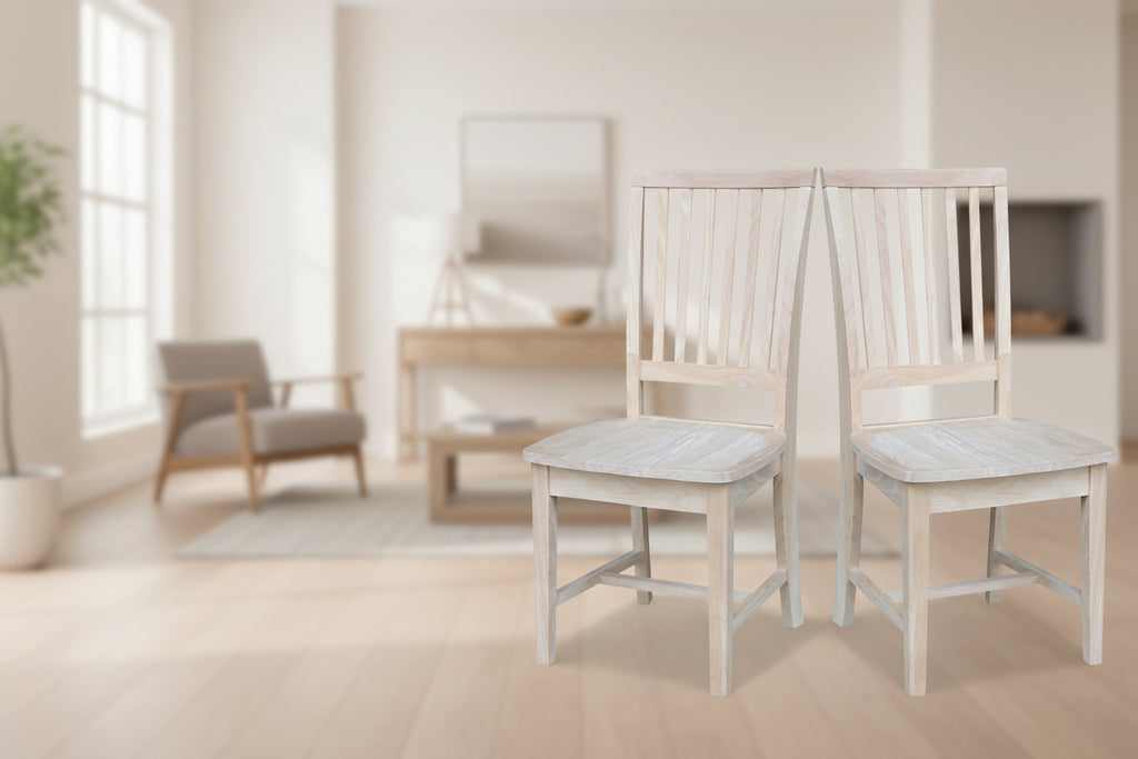 Solid Wood Mission Dining Side Chairs, Set of 2