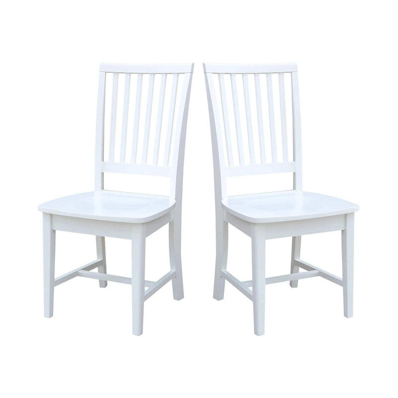 Chaises de salle à manger sans accoudoirs Mission, non finies / Pécaniers / Noires / Blanches, lot de 2